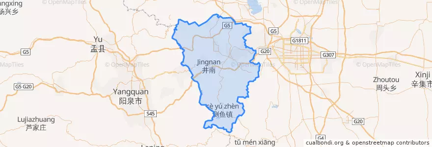 Mapa de ubicacion de Jingxing County.