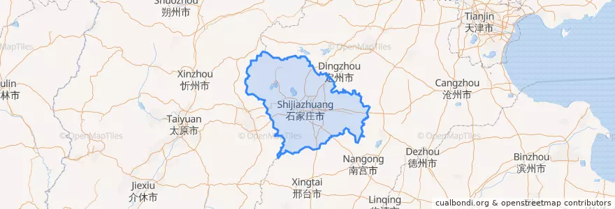 Mapa de ubicacion de Shijiazhuang City.