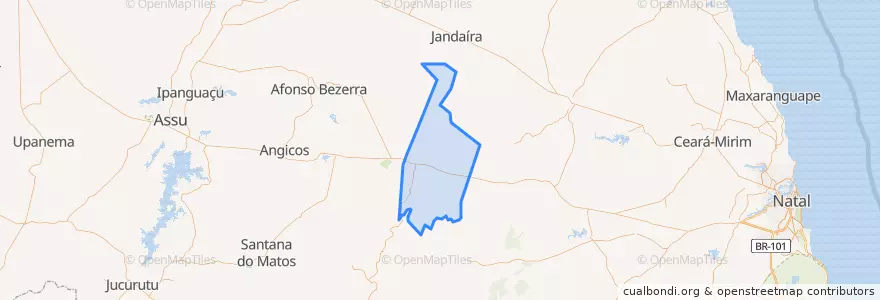 Mapa de ubicacion de Lajes.