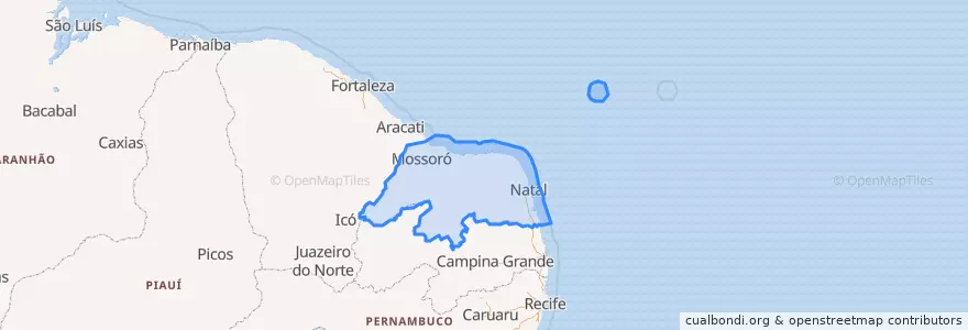 Mapa de ubicacion de Río Grande del Norte.