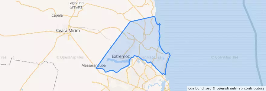 Mapa de ubicacion de Extremoz.