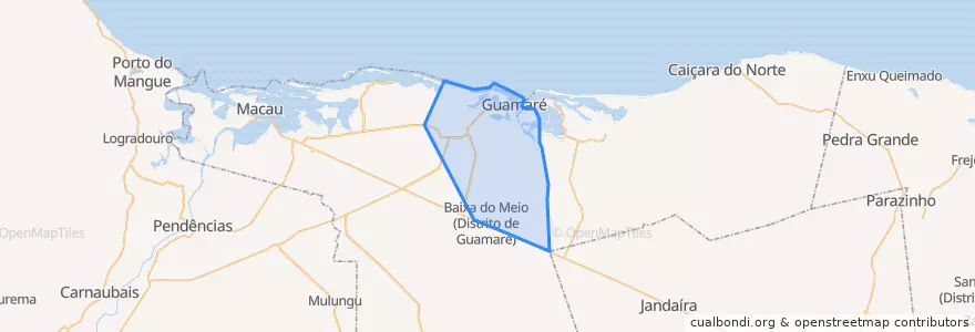 Mapa de ubicacion de Guamaré.