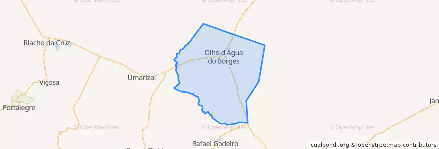 Mapa de ubicacion de Olho-d'Água do Borges.