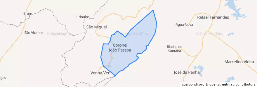 Mapa de ubicacion de Coronel João Pessoa.