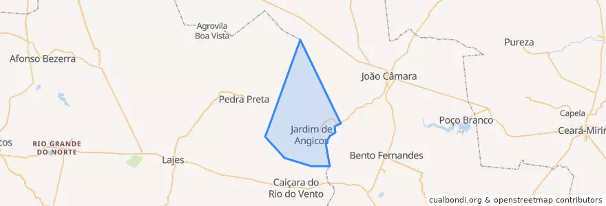 Mapa de ubicacion de Jardim de Angicos.