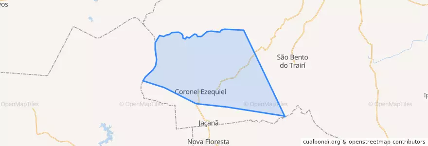 Mapa de ubicacion de Coronel Ezequiel.