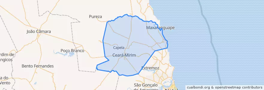Mapa de ubicacion de Ceará-Mirim.