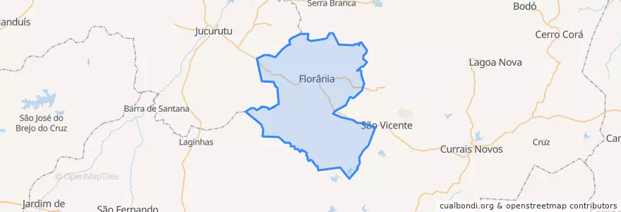 Mapa de ubicacion de Florânia.