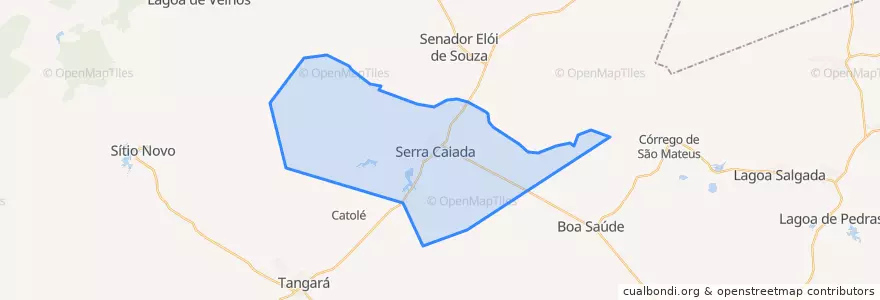 Mapa de ubicacion de Serra Caiada.