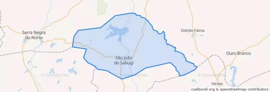 Mapa de ubicacion de São João do Sabugi.