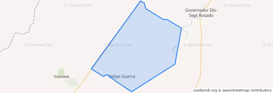 Mapa de ubicacion de Felipe Guerra.