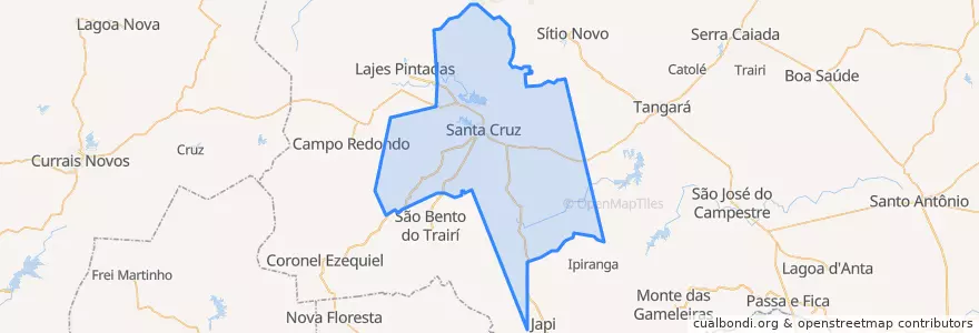 Mapa de ubicacion de Santa Cruz.