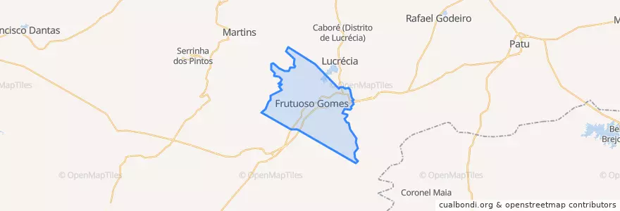 Mapa de ubicacion de Frutuoso Gomes.