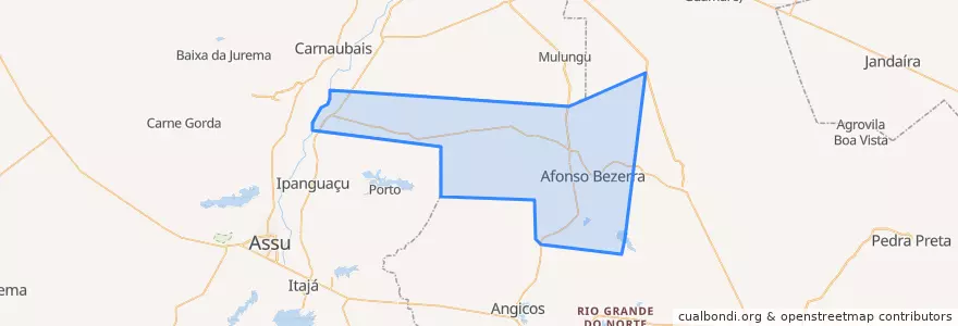 Mapa de ubicacion de Afonso Bezerra.