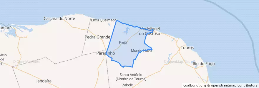 Mapa de ubicacion de São Miguel do Gostoso.