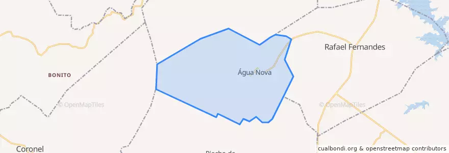 Mapa de ubicacion de Água Nova.