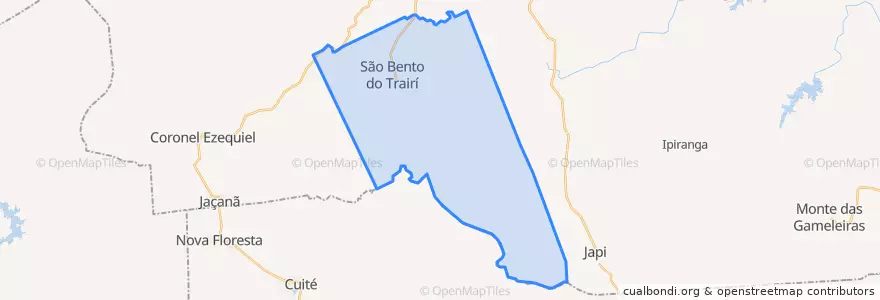Mapa de ubicacion de São Bento do Trairí.