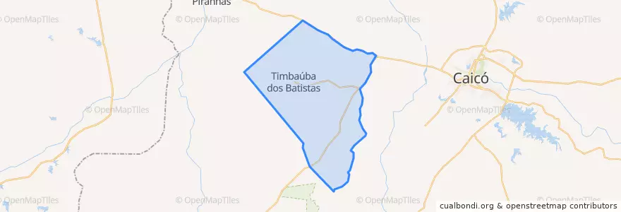 Mapa de ubicacion de Timbaúba dos Batistas.