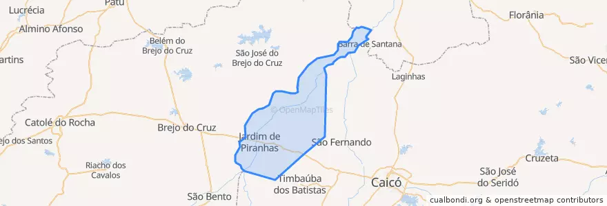 Mapa de ubicacion de Jardim de Piranhas.