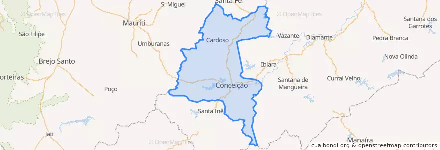Mapa de ubicacion de Conceição.