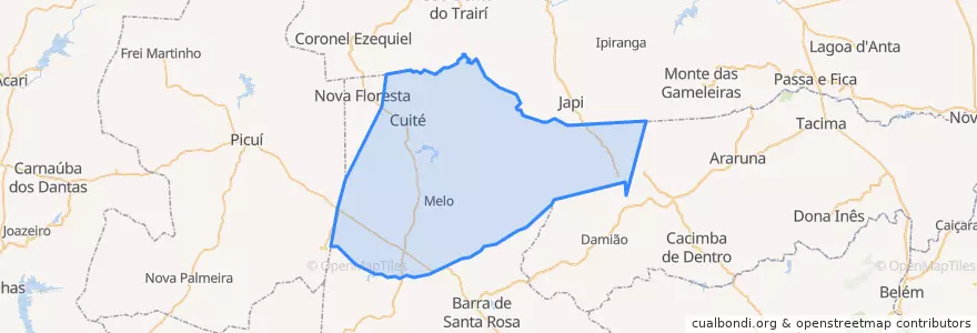 Mapa de ubicacion de Cuité.