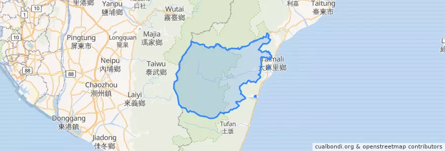 Mapa de ubicacion de 金峰鄉.