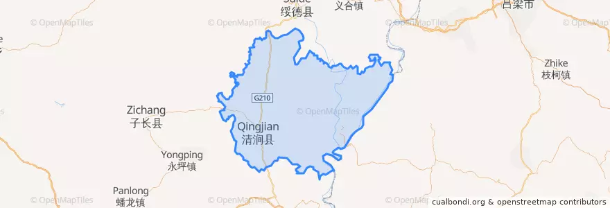 Mapa de ubicacion de 清涧县 (Qingjian).