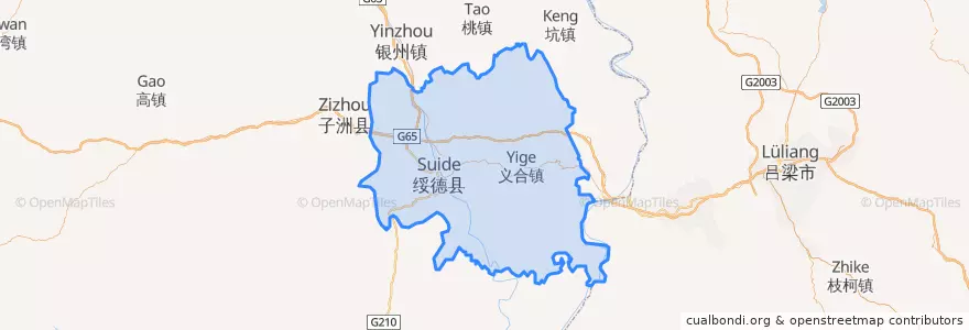 Mapa de ubicacion de 绥德县 (Suide).