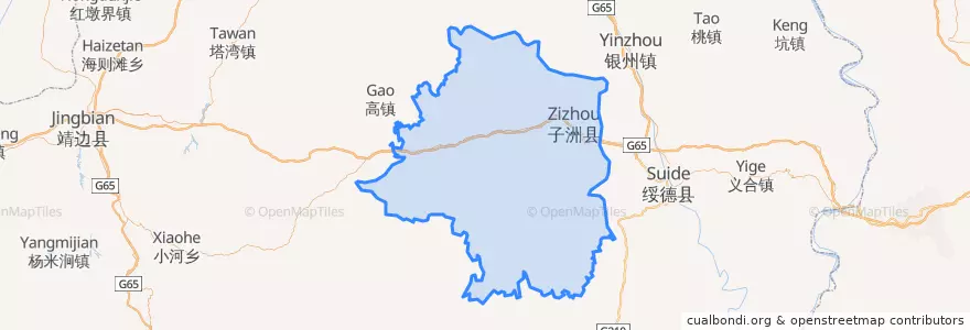 Mapa de ubicacion de Zizhou County.