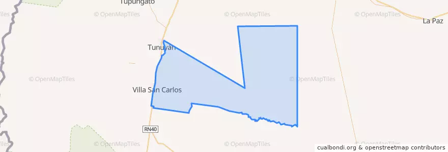 Mapa de ubicacion de Distrito Villa de San Carlos.