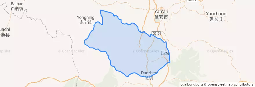 Mapa de ubicacion de Ganquan County.