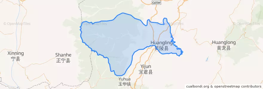 Mapa de ubicacion de 黄陵县 (Huangling).