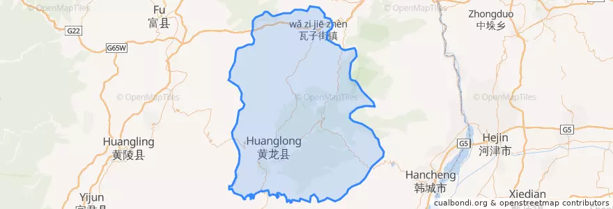 Mapa de ubicacion de 黄龙县 (Huanglong).