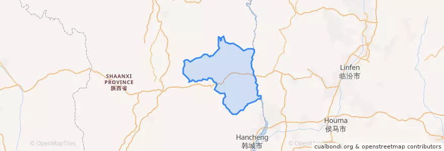 Mapa de ubicacion de 宜川县 (Yichuan).