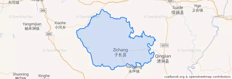 Mapa de ubicacion de Zichang.
