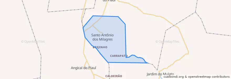 Mapa de ubicacion de Santo Antônio dos Milagres.