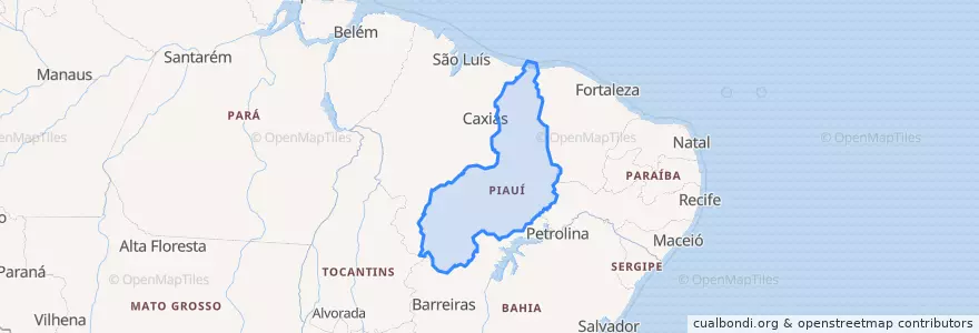 Mapa de ubicacion de Piauí.