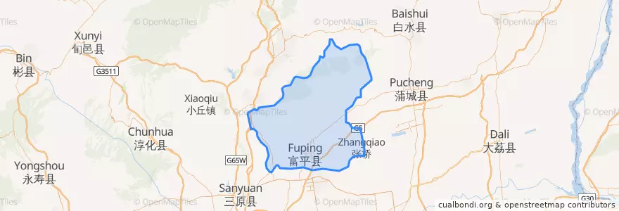 Mapa de ubicacion de 富平县 (Fuping).