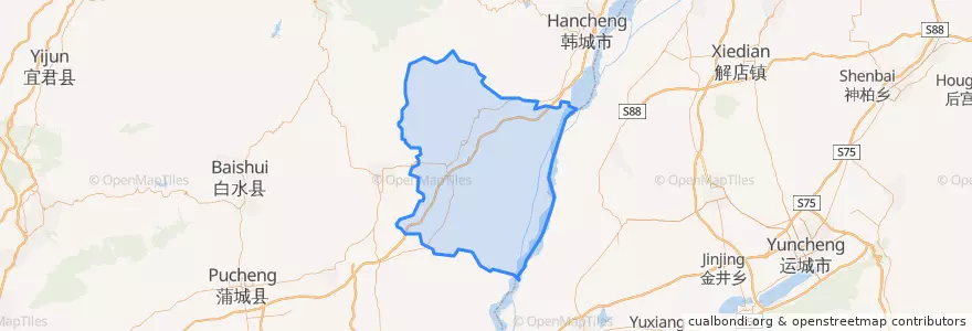 Mapa de ubicacion de 合阳县 (Heyang).