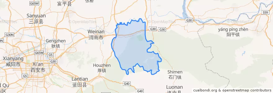 Mapa de ubicacion de 华州区.