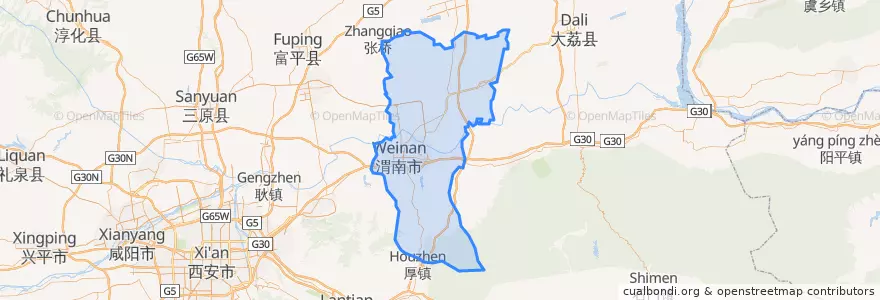 Mapa de ubicacion de 临渭区 (Linwei).