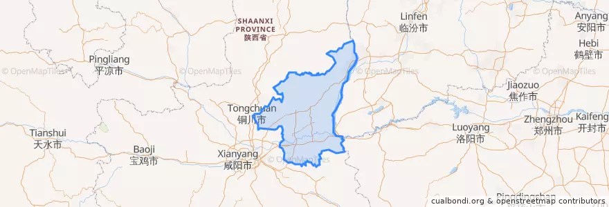 Mapa de ubicacion de 渭南市 (Yan'an).