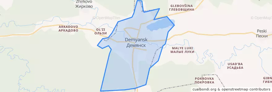 Mapa de ubicacion de Демянское городское поселение.