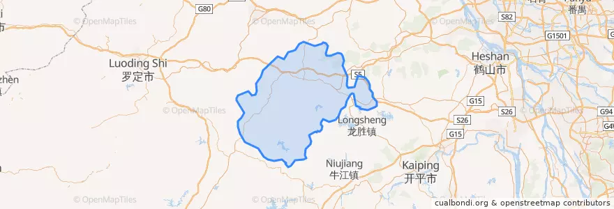 Mapa de ubicacion de Xinxing County.