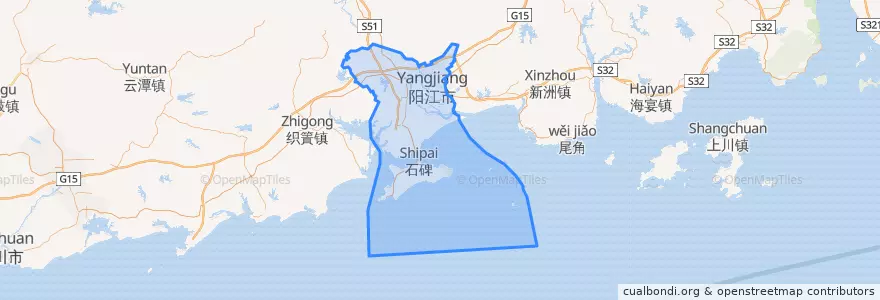 Mapa de ubicacion de Jiangcheng District.