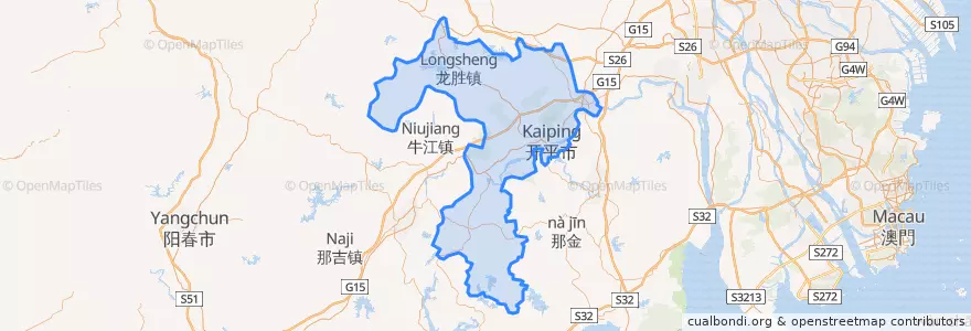 Mapa de ubicacion de 开平市.
