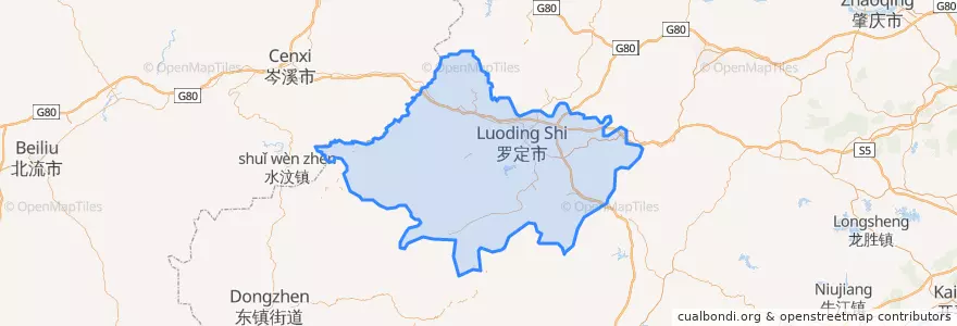 Mapa de ubicacion de 罗定市 (Luoding).