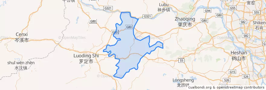 Mapa de ubicacion de 云安县 (Yun'an).