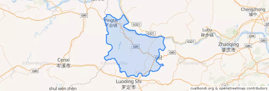Mapa de ubicacion de 郁南县.