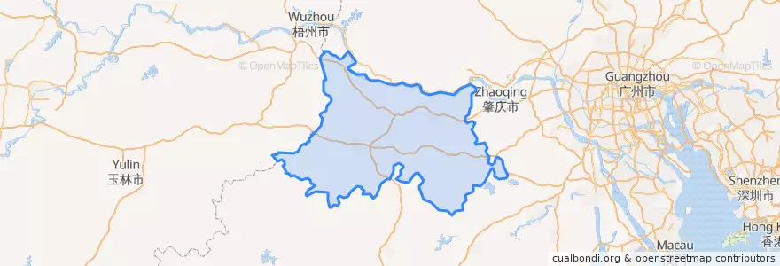 Mapa de ubicacion de Yunfu City.